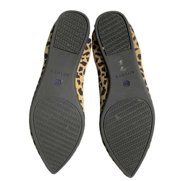 Rothy’s The Point Leopard Print Retired Brown Tan Leopard Flats Shoes Size 9.5 - Picture 7 of 11